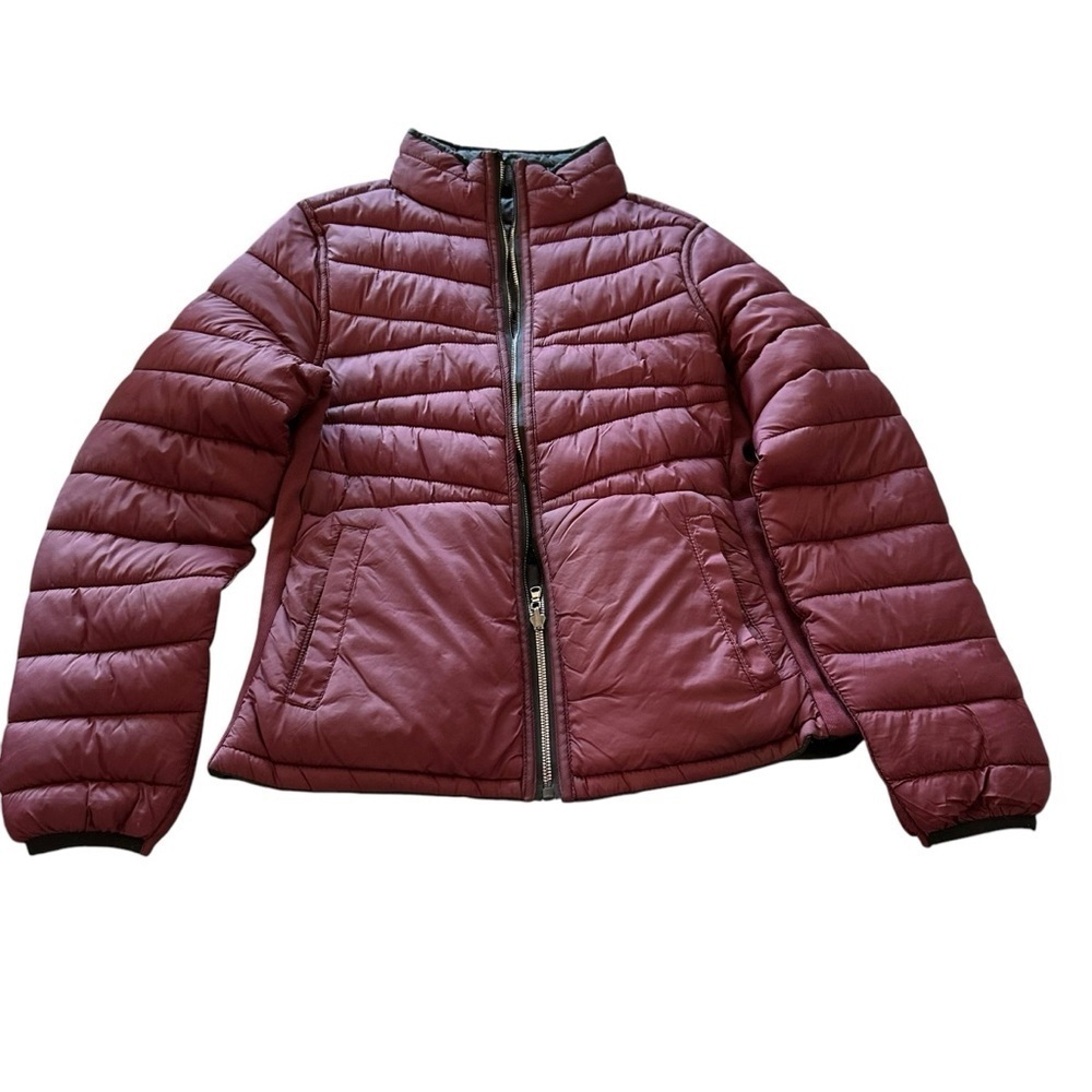 Maroon/Black Reversible Jacket with Quilted Design Fabric